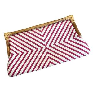 Donna Dixon Pink White and Bamboo Clutch